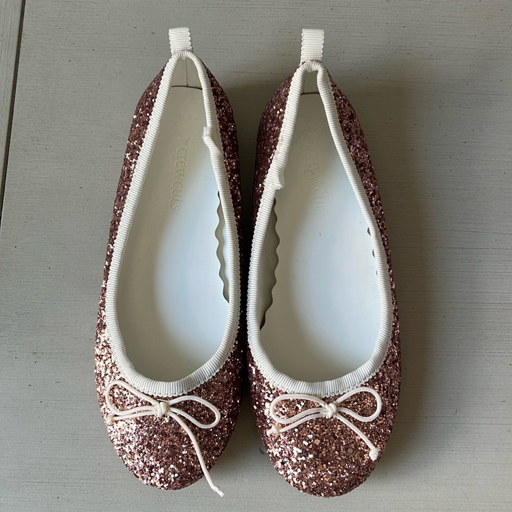 Rose gold glitter flats
